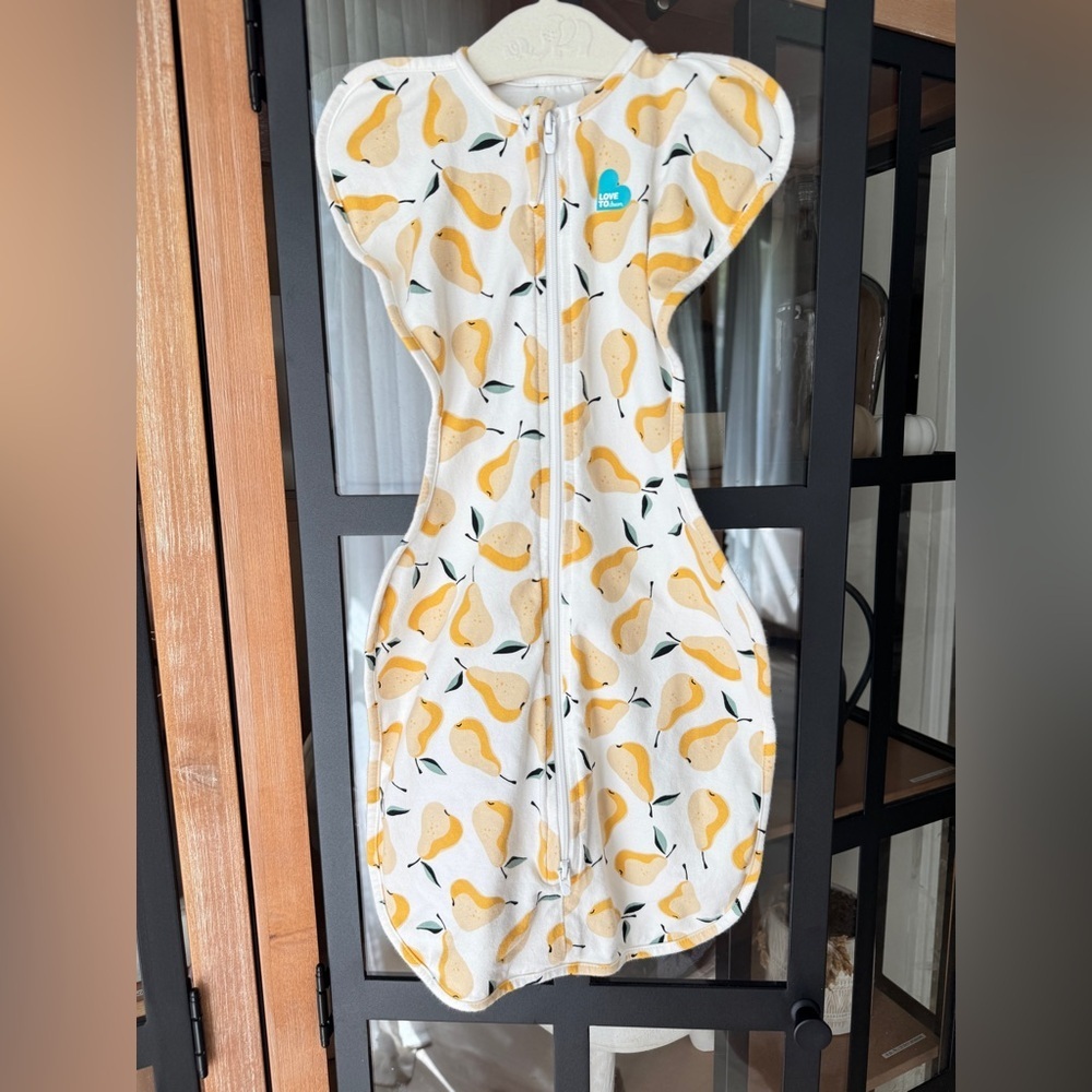 Love to dream Pear Print White and Yellow Swaddle Sleep Sack